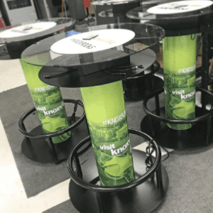 visit knoxville custom branded charging tables