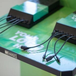 powermethod charging station charging cords iphone android closeup