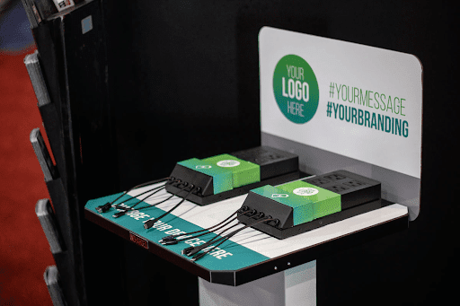 Phone chargers for festivals and trade show branded
