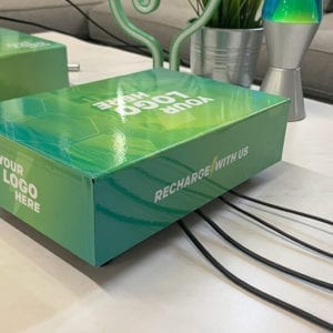 inbox charging station branded logo unit
