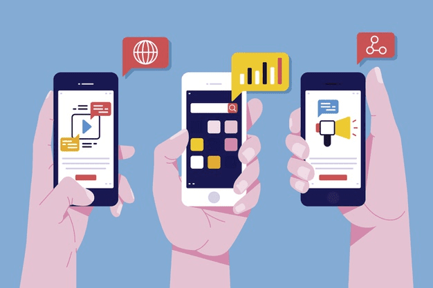 mobiles in hands